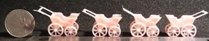 4 Four Blue Plastic Baby Strollers Toy Gift Store Estate AS IS 1:12 Mini CA3722 - Picture 1 of 3