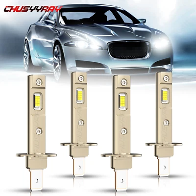 For Jaguar X-Type 2002-2008 H1+H1 LED Headlight High & Low Beam Bulbs Kit 6000K - Image 1 of 4