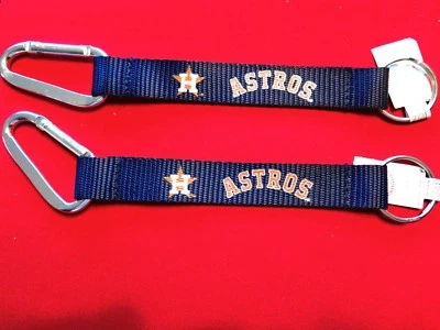 FOUR (4) BEAUTIFUL AND HANDY, HOUSTON ASTROS  CARABINER KEYCHAINS FROM AMINCO - Image 1 of 2