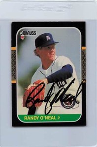 1987 Donruss #584 Randy O'Neal Tigers Signed Auto *G4716