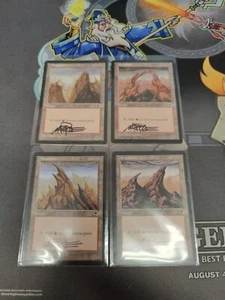 1x Signed Full Set Tempest Mountains Magic The Gathering Lands - Picture 1 of 10