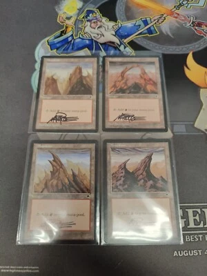 1x Signed Full Set Tempest Mountains Magic The Gathering Lands - Image 1 of 4