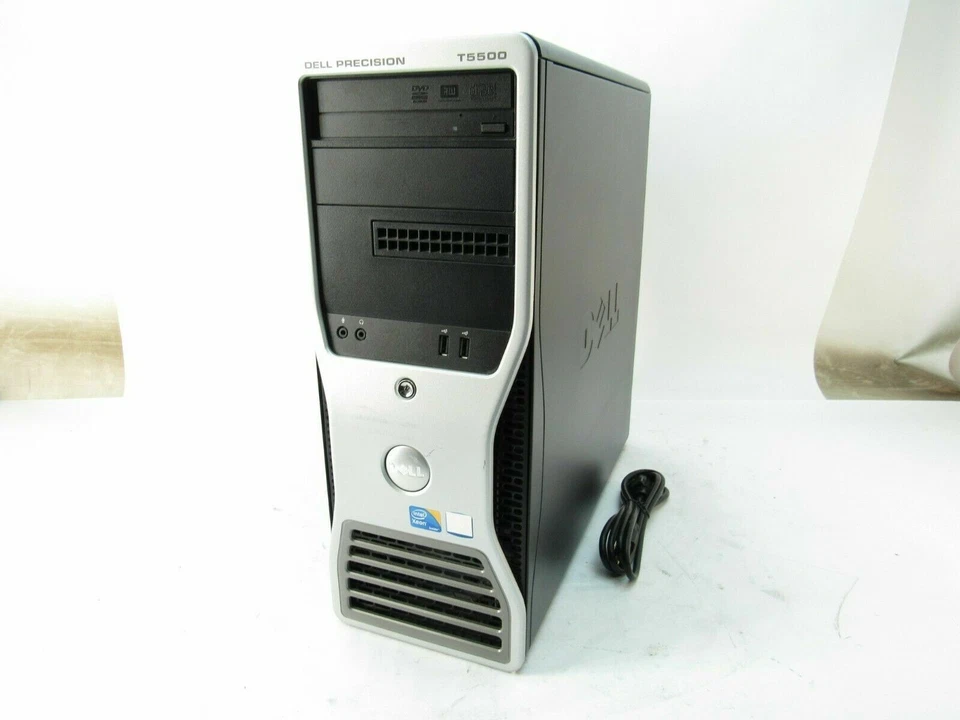 Dell Precision T5500 Workstation Xeon E5620 @ 2.40GHz 4GB RAM 500GB HDD Win 10  - Image 1 of 3