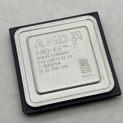 Rare AMD K6-2 450 AHX 450MHz 2.4v core 3.3V Socket 7 CPU 1998 Vintage K6-II - Image 1 of 4