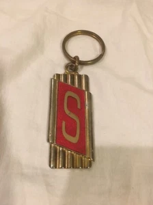 Scarce 1950S Crownmark “S” Car Keychain 4.5 Inch Deco Retro Red - Picture 1 of 4