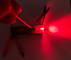 Victorinox Signature Lite Translucent Ruby Red Swiss Army Knife 58mm Red LED TR1 - Picture 1 of 8