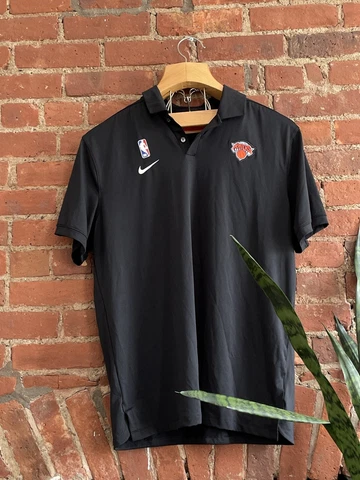 NEW Nike Dri Fit NBA New York Knicks Black Polo Shirt Size L Cover