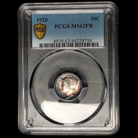 1920 P PCGS MS-62 FSB Mercury Dime  TKG W0042 Cover