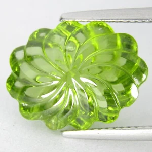 9.98Cts Perfect 100% Natural Peridot 15X12.4mm Oval  Carving Loose Gemstones - Picture 1 of 7