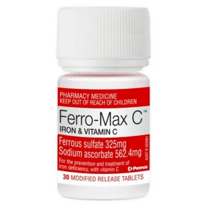 Ferro-Max C Iron & Vitamin C 30 Modified Release Tablets (Ferro-grad C Generic) - Picture 1 of 1