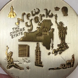 VINTAGE NEW YORK DECO STYLE COMPACT MIRROR & LIPSTICK CASE - Bild 1 von 11