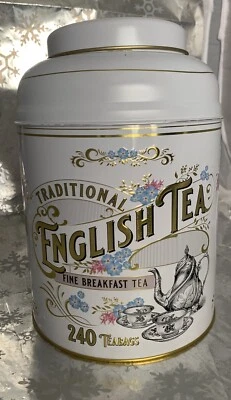 ❤️Saquinhos de chá tradicionais ingleses vitorianos finos café da manhã ~ 240 ~ Lata de colecionador - Imagem 1 de 4