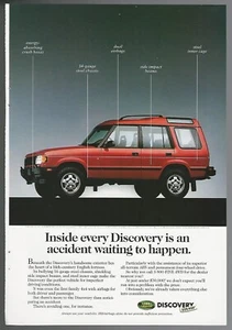 Land Rover Discovery 1995 anuncio, Land Rover anuncio impreso, accidente - Imagen 1 de 3