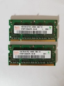 2GB (2x1GB) PC2 DDR2 Sodimm Laptop RAM Memory - Picture 1 of 1