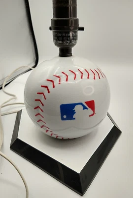 Ceramic MLB Logo Baseball Shape Desk Lamp Table Lamp No Shade Homerun - Image 1 of 4