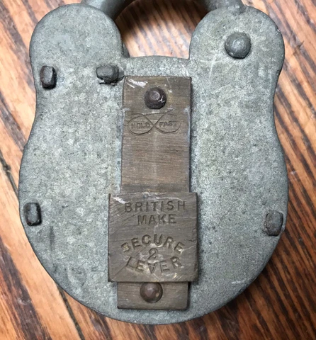 VINTAGE SECURE  2  LEVER  PADLOCK ENGLISH + KEY Cover