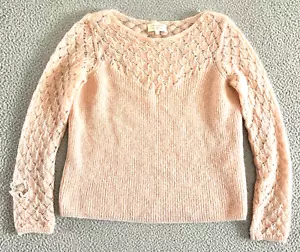La Maille Sezane Hortense Mohair Alpaca Crochet Sweater Small Pink - Picture 1 of 23