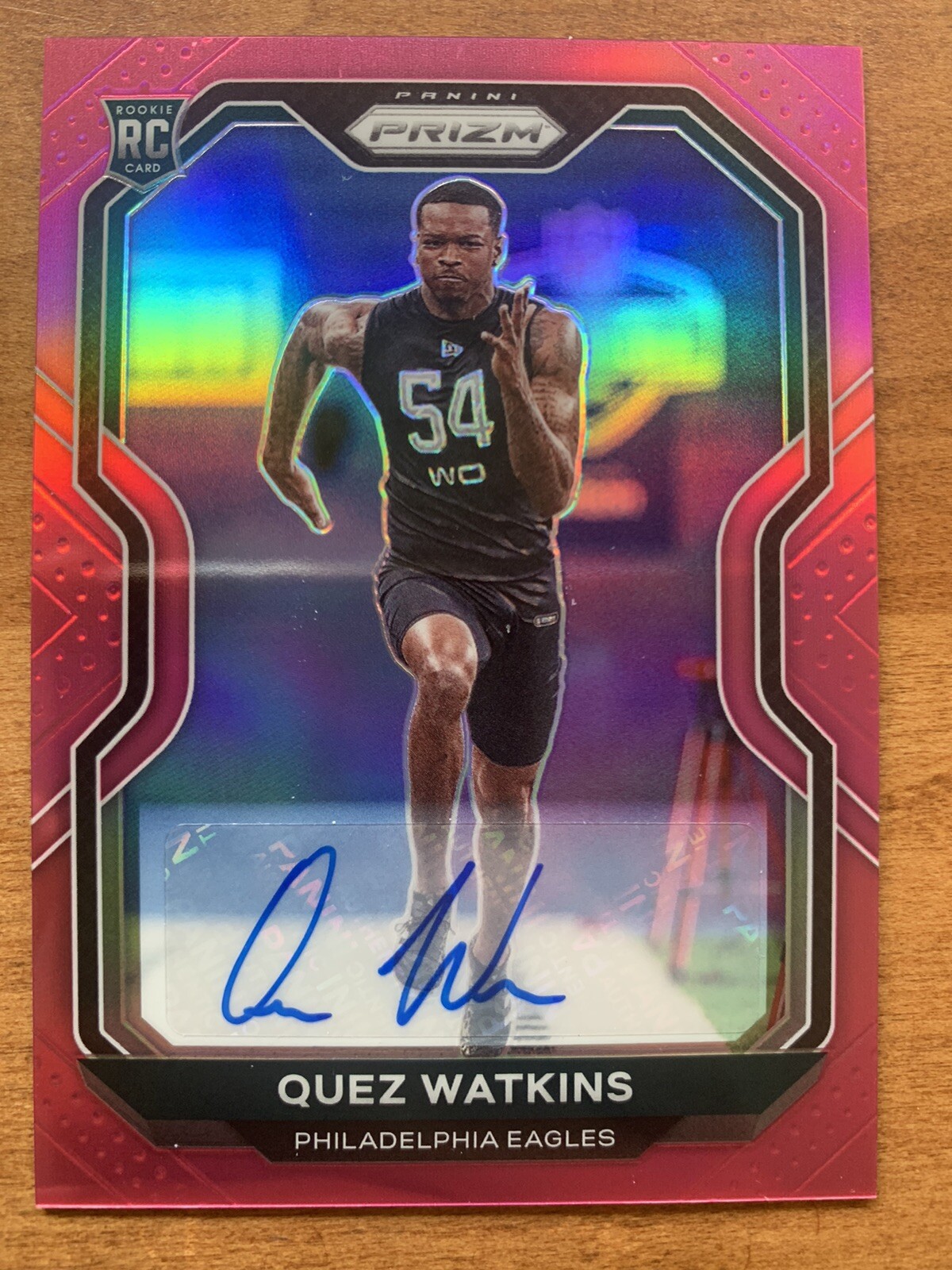 QUEZ WATKINS 2020 Panini Prizm PINK PRIZM AUTOGRAPHED Rookie AUTO RC #344 Eagles