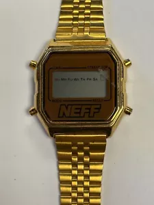 NEFF LUX Digital Retro Quartz Yellow Gold Plated Unisex Watch AS IS - Picture 1 of 8