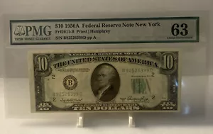 $10 1950A Federal Reserve Note New York FR2011 PMG 63 - Picture 1 of 2