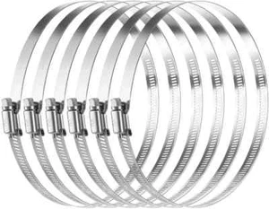 6 inch Hose Clamp Adjustable 304 Stainless Steel Duct Clamps Worm Gear Adjust... - Picture 1 of 3