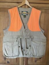 Cabela’s Bird Hunting Vest Mens Size M Canvas Pockets Brown Orange Outdoor Gear