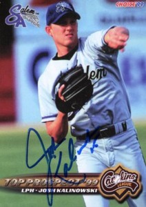 1999 Salem Avalanche JOSH KALINOWSKI Signed Card autograph ROCKIES CASPER, WY