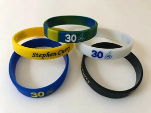 Stephen Curry Golden yellow,blue,black,white Silicone Wristband Bracelet - Picture 1 of 9