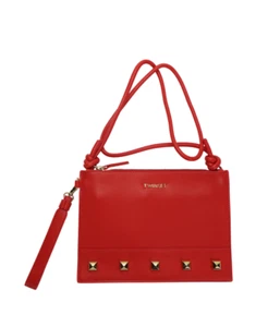 Twinset Borsa Donna Taglia Unica Rivestito Oro Tono Dettagli Rosso a Tracolla - Foto 1 di 7