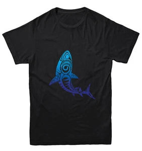Tribal Shark - Great White Ocean Beach Pattern Fish Youth T-Shirt - Picture 1 of 20