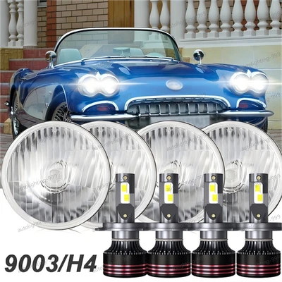 4 PIEZAS 5 3/4" 5.75" LED faros de haz alto/bajo para Chevrolet Corvette C1 C2 C3 A+++ Foto 1 de 4