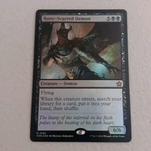 Runa-Scarred Demon - Foundations Foil Magic The Gathering casi nuevo  - Imagen 1 de 3