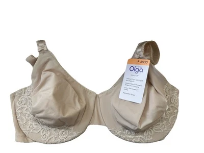 Olga 36DD Butterscotch Luxury Lift Bra w Matching Lace Underwired #35063 - Image 1 of 4