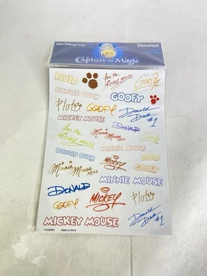 Disney Disneyland Resort Capture the Magic Name Autograph Stickers 2 Hojas NUEVO Foto 1 de 4