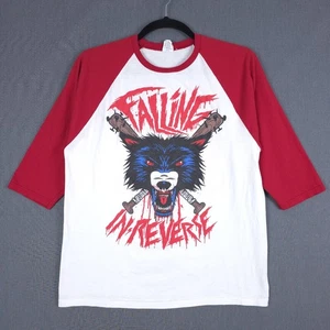 Falling In Reverse Baseball Raglan Shirt Men XL 3/4 Sleeve Metal Band Radke Wolf - Picture 1 of 9