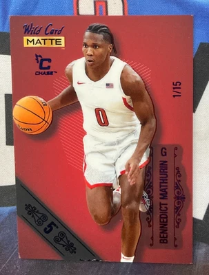 2022 Wild Card Matte Basketball #MB-7 Bennedict Mathurin Blue 1/15 Chase (AQ) - Image 1 of 2