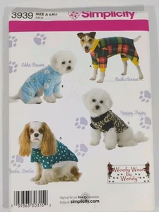 Simplicity 3939 Dog Clothes Sizes S, M, L "Woofy Wear" Pet Coat Stylish Dog Wear - Picture 1 of 3