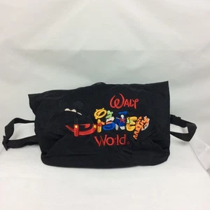 Mochila de viaje vintage con cordón negra bordada de Walt Disney World - Imagen 1 de 5