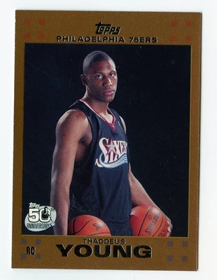 H960 THADDEUS YOUNG RC 2007-08 TOPPS COPPER 17/50 #122 76ERS ROOKIE SP - Image 1 of 2