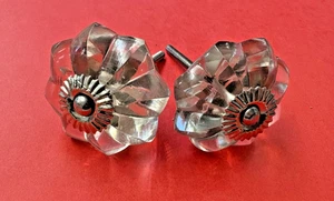 2 - Klar Melone Glas Knöpfe - Starburst Kragen/Manschette - Schublade oder Schrank Hardware - Bild 1 von 8