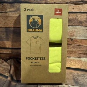 Brahma T-Shirt Medium 38-40 gelb Pocket Tee 2er Pack Relaxed feuchtigkeitsableitend - Bild 1 von 6