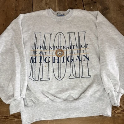 Sudadera mediana grande vintage de los 90 Gear for Sports Michigan University Mom Crew Foto 1 de 4