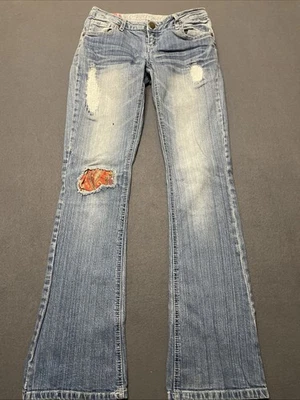 Pantalones de mezclilla vintage Y2K Vanilla Star para mujer 5 tiro bajo corte bota retazos Foto 1 de 4