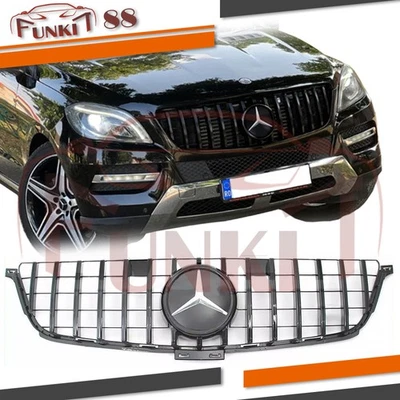 Repalce Front Grill w/Star Gloss Black For 2012-2015 Mercedes Benz W166 ML Class - Image 1 of 4