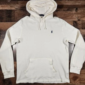 Polo Ralph Lauren Herren Thermo Hoodie Herren XL Beige Creme Pullover Waffelstrick - Bild 1 von 12