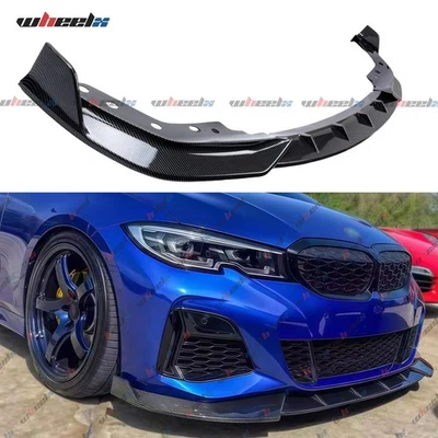 Kit de labios de parachoques delantero aspecto carbono rendimiento BMW G20 330i M340i 2019-2022 EE. UU. Foto 1 de 4