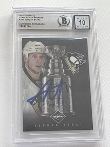 Tarjeta firmada Jordan Staal Beckett losa ganadores de la Copa Stanley Penguins Auto IP a - Imagen 1 de 3