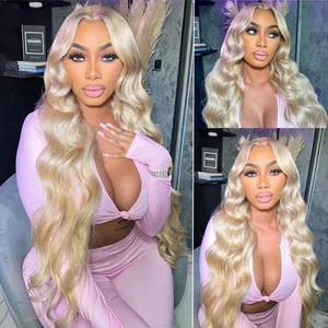 28inch 613 Lace Front Wig Human Hair 200% Density Blonde Lace Front Wigs Huma... - Picture 1 of 6