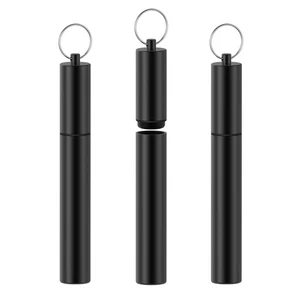 3 Pack Airtight Aluminum Metal Storage Tube Container for Pocket Purse Travel - Picture 1 of 6