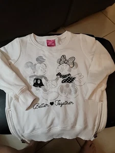 Disney Junoir "Better Together" Sweatshirt, Zipper Sides, Wht,silv, Blk Sequins. - Picture 1 of 9